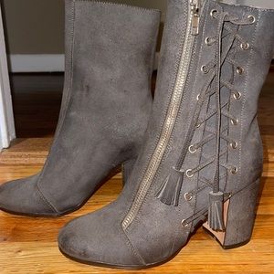 Ankle high womens lace up booties